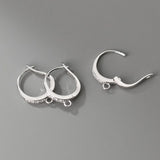 925 Silver Zircon Earring Hooks for DIY Earrings