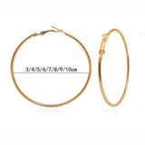 Stainless Steel Circle Hoop Earrings 3-10CM