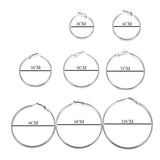 Stainless Steel Circle Hoop Earrings 3-10CM