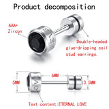 3mm Steel Ball Stud Earrings for Women