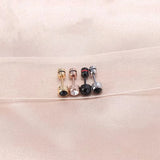 3mm Steel Ball Stud Earrings for Women