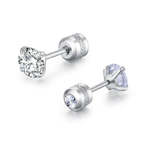 Steel Punk Stud Earrings Zircon Stainless Steel Jewelry Ear