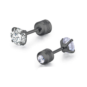 Steel Punk Stud Earrings Zircon Geometry Stainless Steel Jewelry