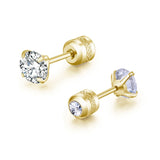 Zircon Steel Punk Stud Earrings Geometric Stainless Steel Jewelry