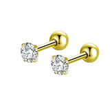 Zircon Steel Punk Stud Earrings Geometric Stainless Steel Jewelry