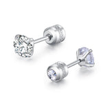 Steel Punk Stud Earrings Zircon Stainless Steel Jewelry Ear
