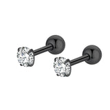 Steel Punk Stud Earrings Zircon Geometry Stainless Steel Jewelry