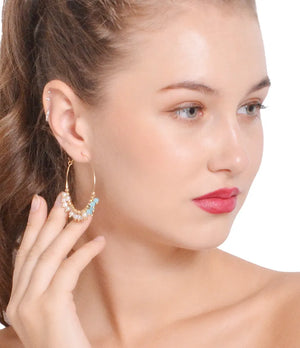 Tassel Pearl Crystal Pendant Earrings