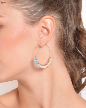 Tassel Pearl Crystal Pendant Earrings