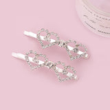 Crystal Rhinestone Double Heart Hair Clip Barrette Girls Women Hair Access