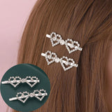 Crystal Rhinestone Double Heart Hair Clip Barrette Girls Women Hair Access