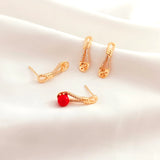 14K Zircon High-Heeled Shoes Ear Pin DIY Earrings