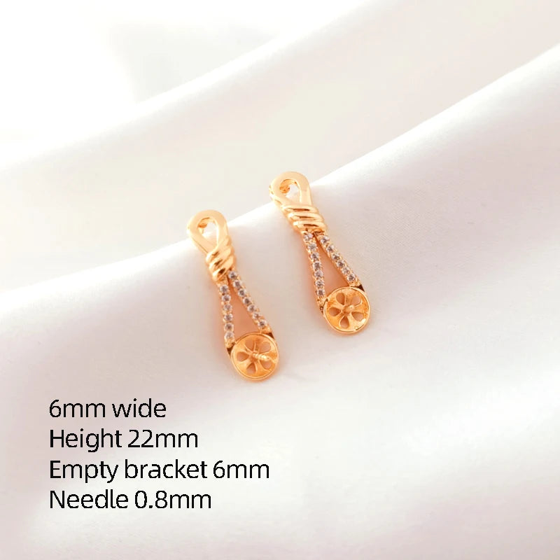 14K Zircon High-Heeled Shoes Ear Pin DIY Earrings