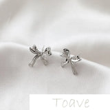 Gold and Silver Small Bow Knot Earrings DIY Material