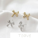 Gold and Silver Small Bow Knot Earrings DIY Material