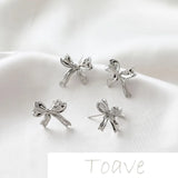Gold and Silver Small Bow Knot Earrings DIY Material