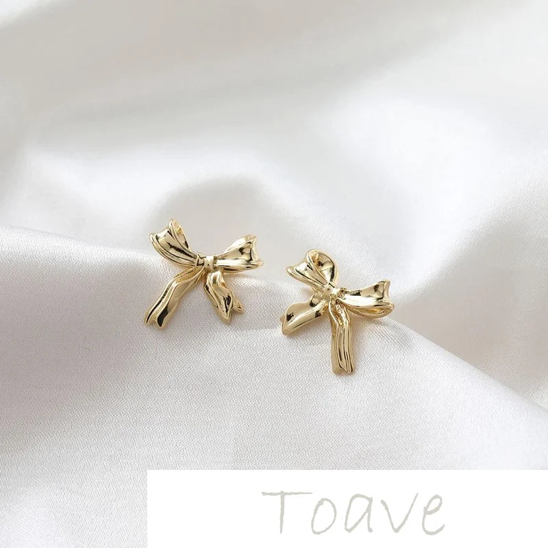 Gold and Silver Small Bow Knot Earrings DIY Material