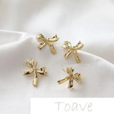 Gold and Silver Small Bow Knot Earrings DIY Material