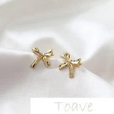 Gold and Silver Small Bow Knot Earrings DIY Material