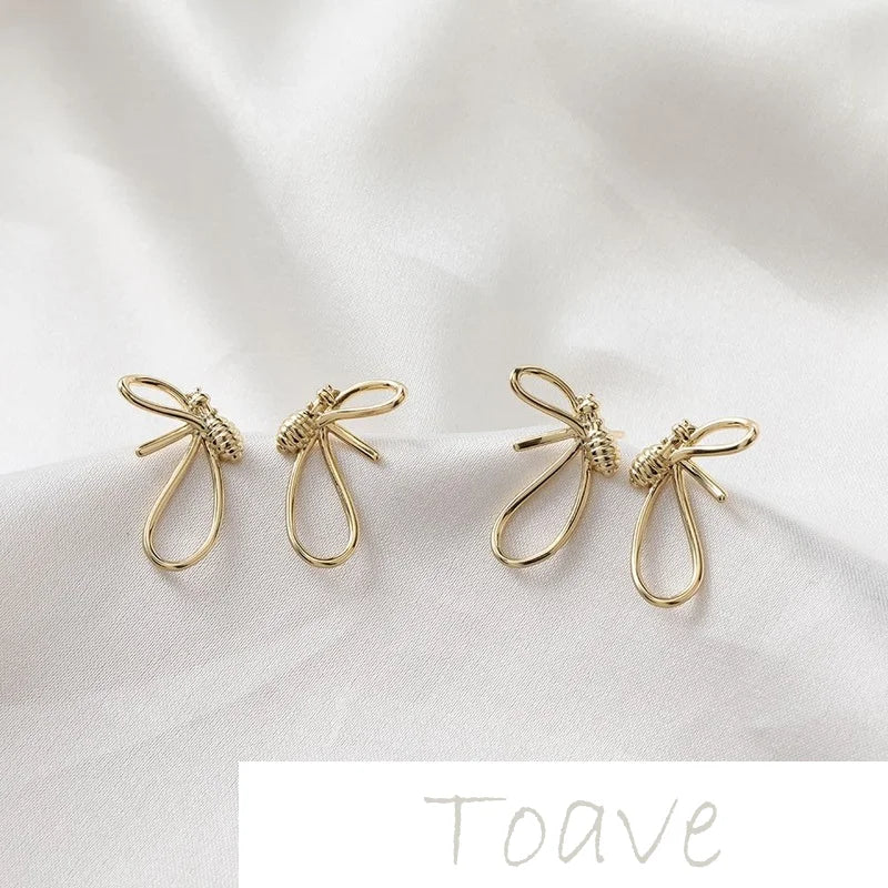 Gold Small Bee Silver Needle Earrings DIY Accessories