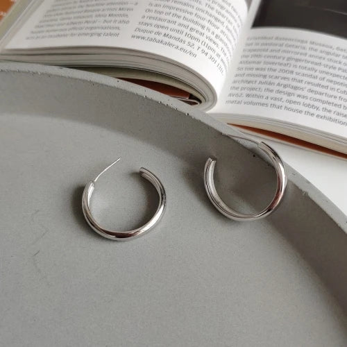 925 Silver Mini Hoops Classic Spring Open Hoop Earrings Women Jewelry