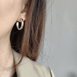 925 Silver Mini Hoops Classic Spring Open Hoop Earrings Women Jewelry
