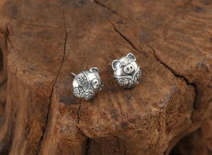 925 Silver mini pig Lucky Earrings A2780