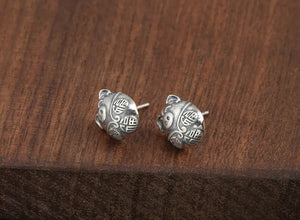 925 Silver mini pig Lucky Earrings A2780