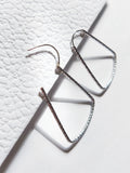 S925 Silver Trapezoidal Lines Hoops Earrings for Daily & Parties