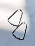 S925 Silver Trapezoidal Lines Hoops Earrings for Daily & Parties