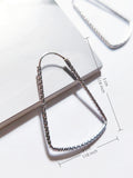 S925 Silver Trapezoidal Lines Hoops Earrings for Daily & Parties