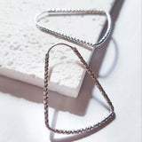 S925 Silver Trapezoidal Lines Hoops Earrings for Daily & Parties
