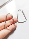 S925 Silver Trapezoidal Lines Hoops Earrings for Daily & Parties