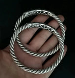 Tibetan Silver Miao Silver Bracelets Ethnic Twist Silver Bracelets
