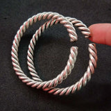 Tibetan Silver Miao Silver Bracelets Ethnic Fried Dough Twist Bracelets