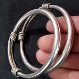 Tibetan Silver Miao Silver Bracelets Ethnic Fried Dough Twist