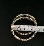 Tibetan Silver Miao Silver Bracelets Ethnic Twist Silver Bracelets