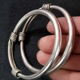 Tibetan Silver Miao Silver Bracelets Ethnic Fried Dough Twist