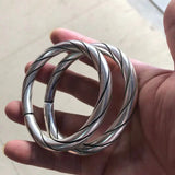 Tibetan Silver Miao Silver Open Round Bar Bracelet National Carved Bracelet