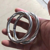 Tibetan Silver Miao Silver Open Round Bar Bracelet National Carved Bracelet
