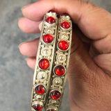Tibetan Silver Gemstone Bracelet Set for Women