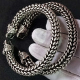 Dragon Head Twisted Silk Bracelet Tibetan Silver Jewelry