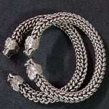 Dragon Head Twisted Silk Bracelet Tibetan Silver Jewelry