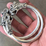 Tibetan Silver Dragon Head Bracelet National Bracelet Bracelet
