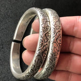 Tibetan Silver Miao Silver Bracelets Carved Silver Bracelets Folk Craft Jewelry