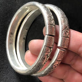 Tibetan Silver Miao Silver Bracelets Carved Silver Bracelets Folk Craft Jewelry