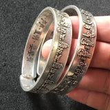 Dragon Phoenix Heart Sutra Bracelet Open Bangle
