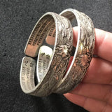 Dragon Phoenix Heart Sutra Bracelet Open Bangle