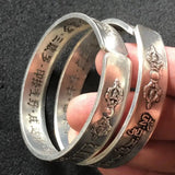 Dragon Phoenix Heart Sutra Bracelet Open Bangle