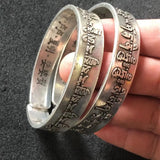 Dragon Phoenix Heart Sutra Bracelet Open Bangle